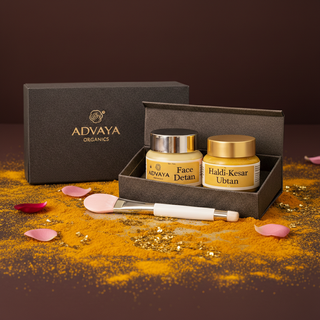 Haldi Kesar Ubtan + Face Detan Combo Pack